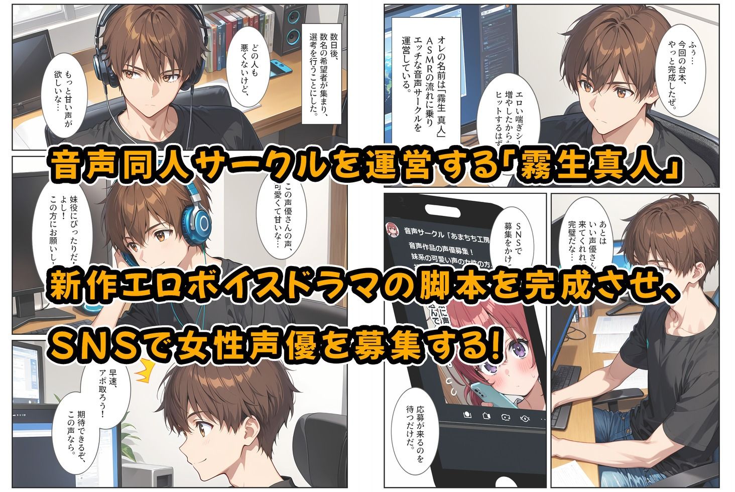 エロゲ声優志望の爆乳妹が兄の実演セックス指導でガチ恋する話。 - サンプル画像 1