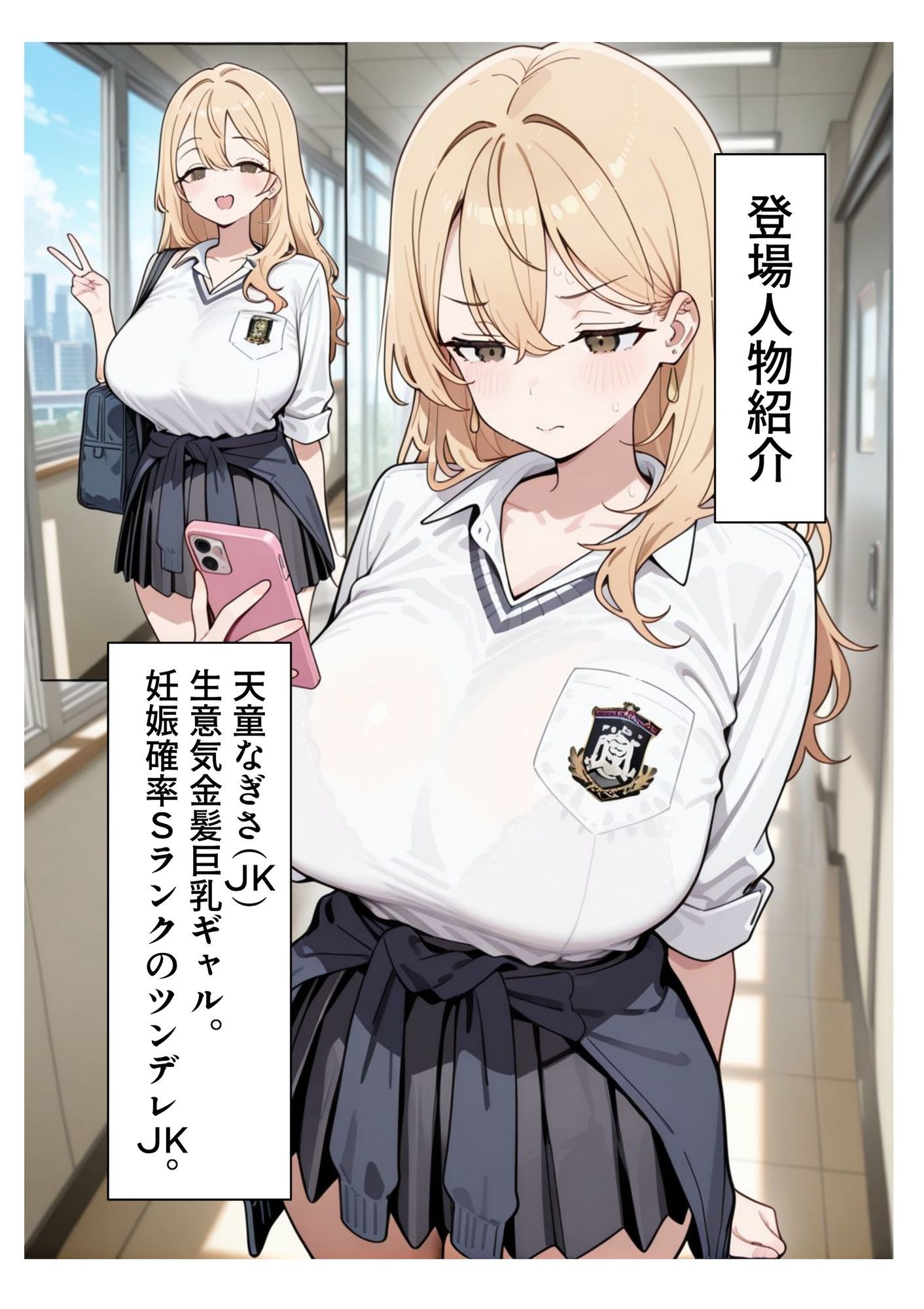 【AIイラスト・漫画集】スマホに届いた性交命令〜ゴミジジイ兄弟の種で子宮パンパン - サンプル画像 3