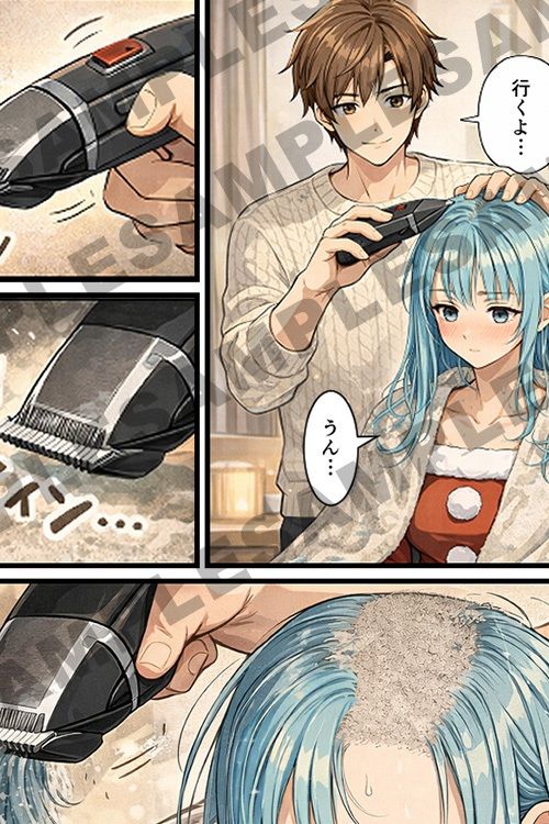 【断髪漫画】聖夜に舞う、貴方の雪 - サンプル画像 6