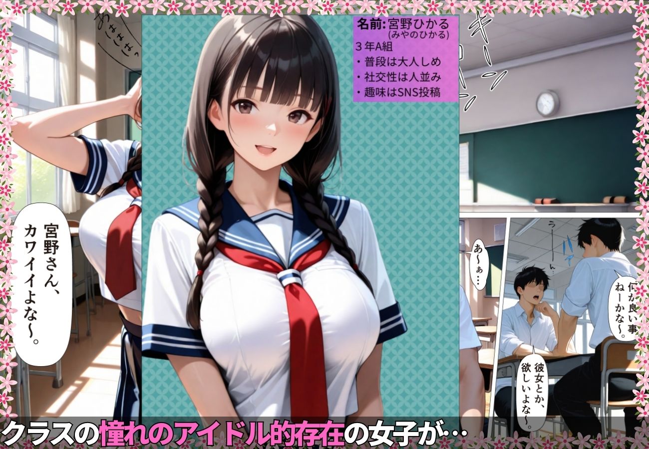 クラスのアイドルが放課後教室でのオナニーを見られチン堕ちした結果www【女子校生】【肉便器】【中出し】【いいなり】【ラブラブ】 - サンプル画像 1