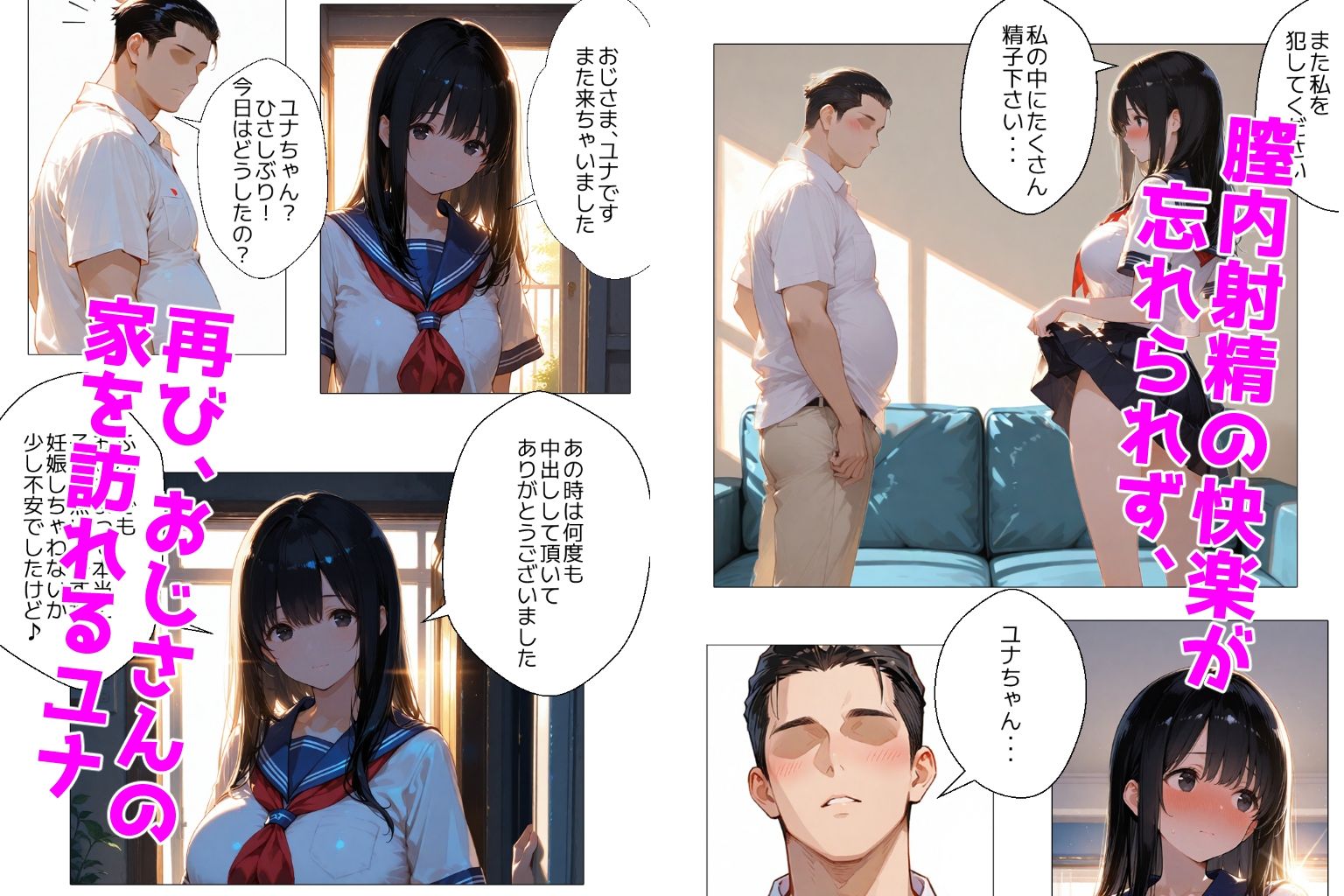 彼氏持ちなのに，おじさんの中出し沼にハマったユナちゃん◯◯さい - サンプル画像 1