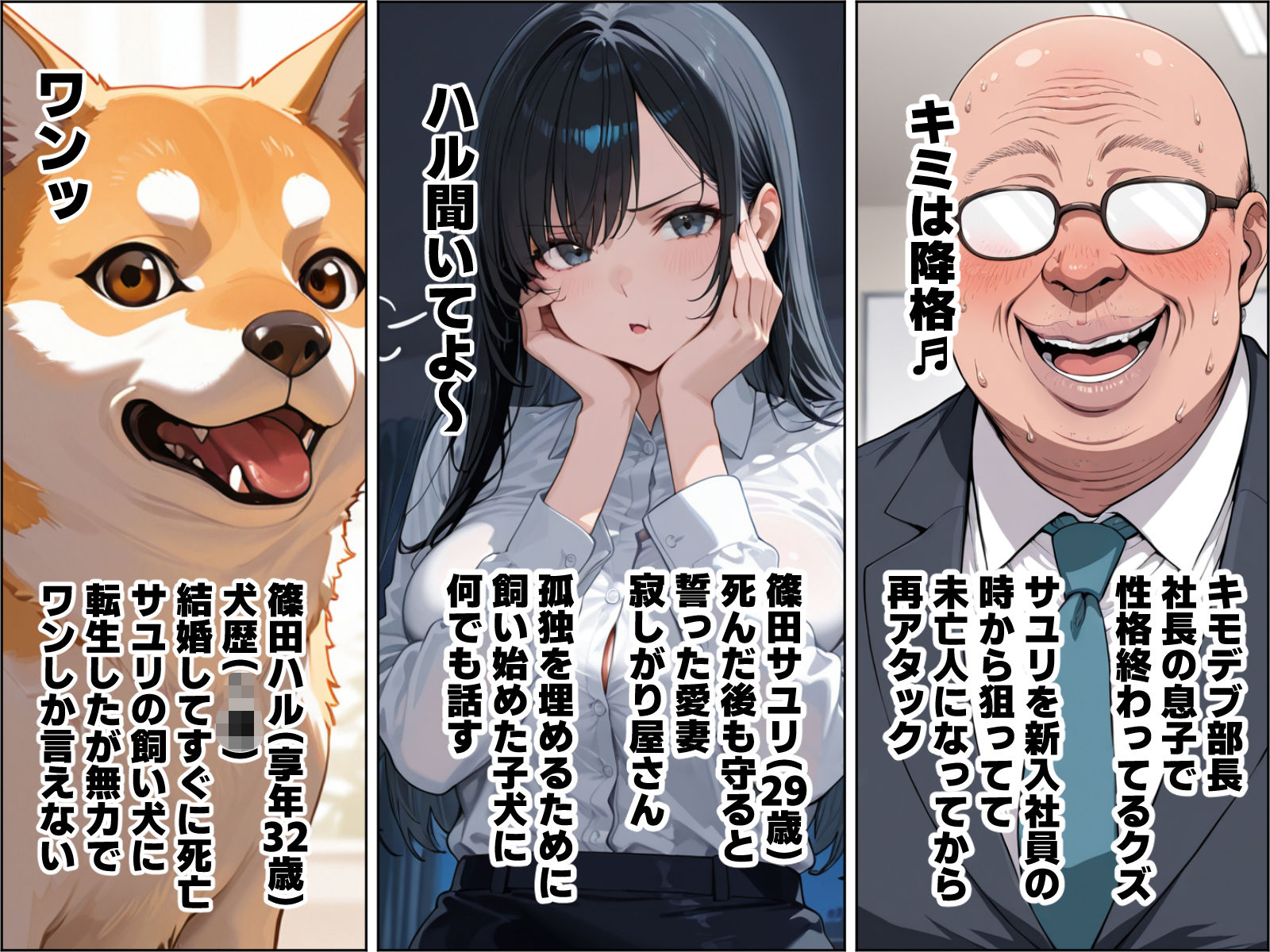 犬に転生した俺が愛妻に大嫌いな上司との寝取られ報告される話 - サンプル画像 1