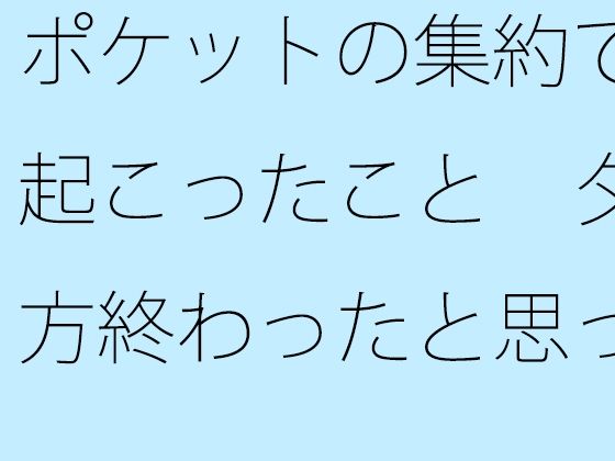 ポケットの集約で起こったこと  夕方終わったと思ったらまだそこに・・外で何があったか回想