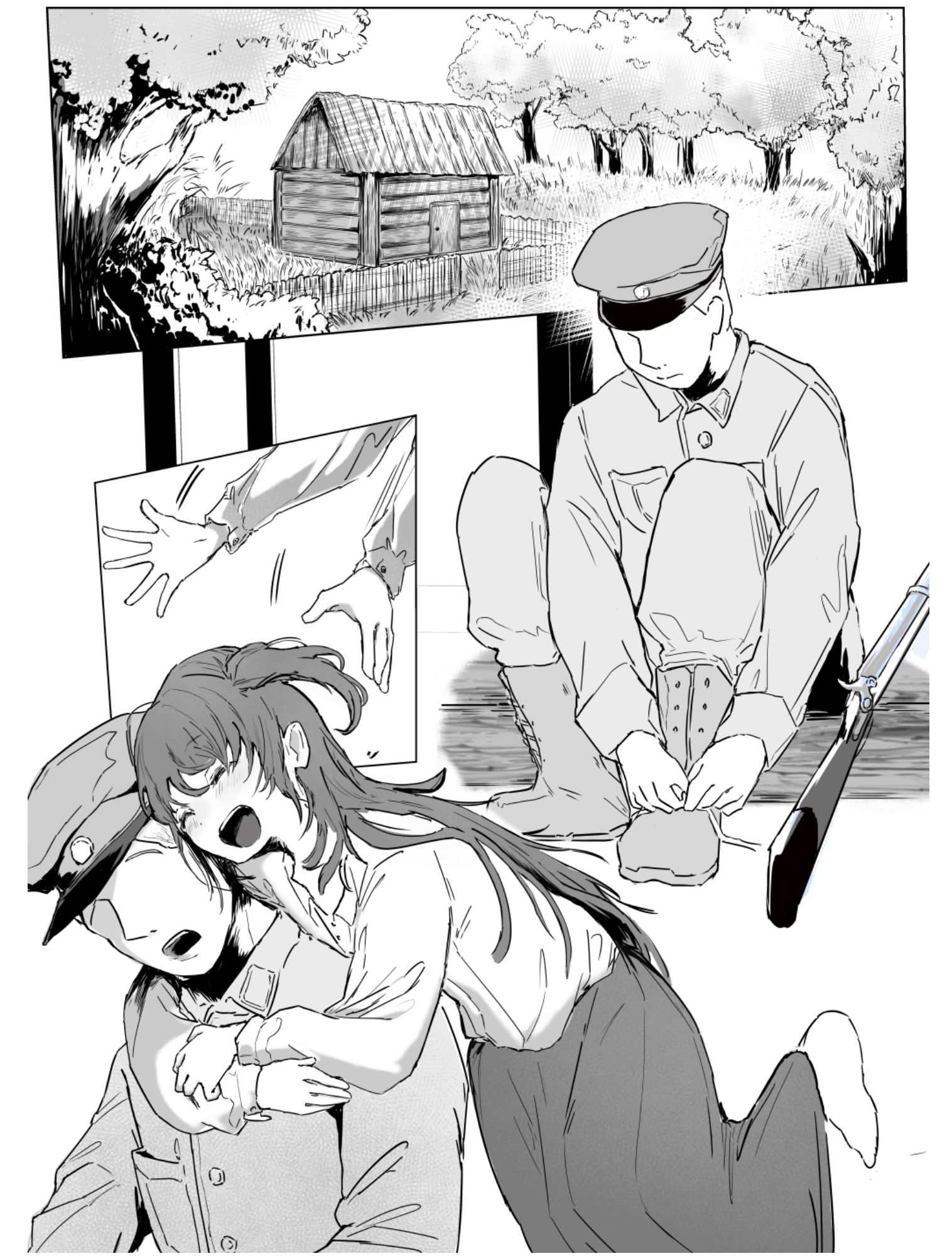 戦時下で妻と娘が略奪凌●レ●プされる話 - サンプル画像 1