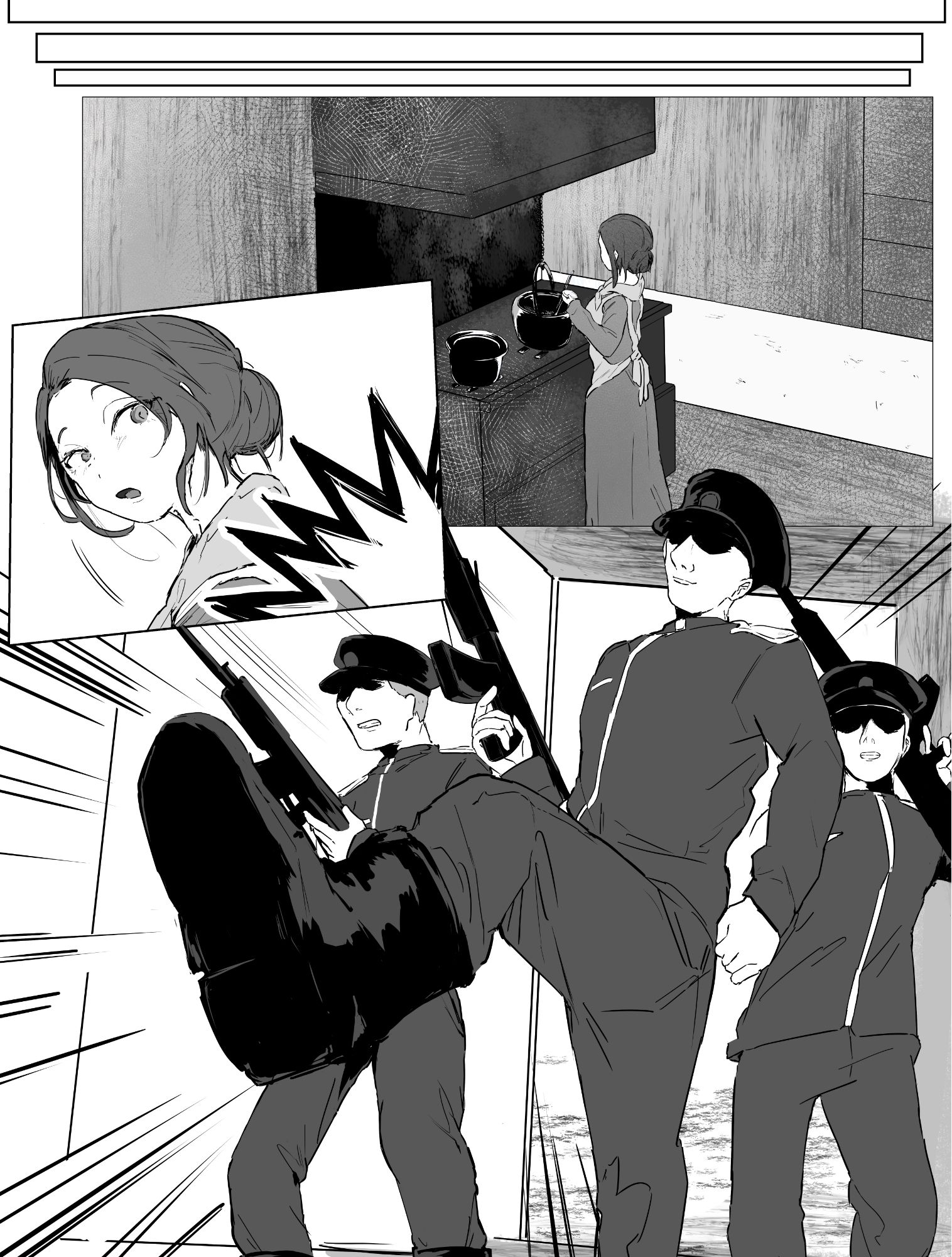 戦時下で妻と娘が略奪凌●レ●プされる話 - サンプル画像 4