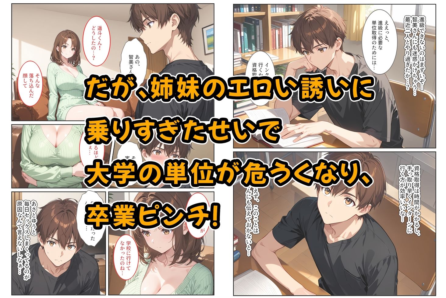 養子になったら爆乳義母と双子義妹に誘惑されて中出しセックスしています！〜母娘ハーレム編〜 - サンプル画像 2