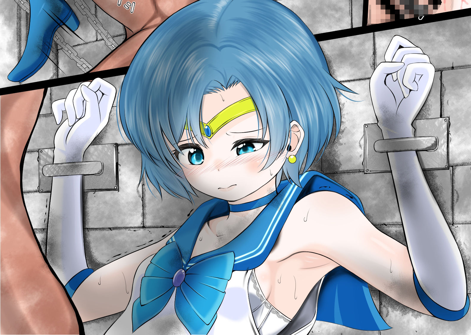 地下牢で拘束され仲間の救助も間に合わずレ●プされてしまうセーラ●マーキュリー - サンプル画像 4