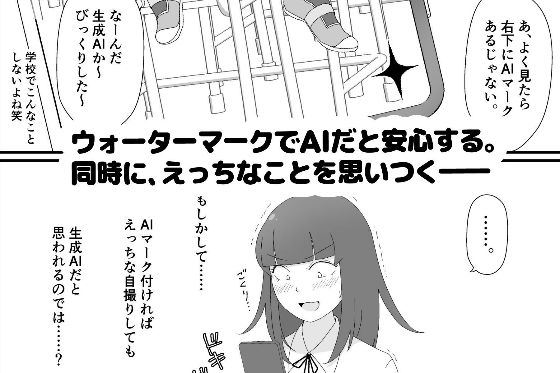 裏アカ偽装AI露出〜AIマーク付ければバレない！？〜 - サンプル画像 2