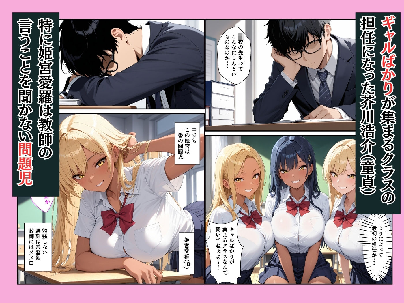 巨乳の日焼け教え子ギャル  でかチ●ポで童貞教師が性指導してセフレにする話 - サンプル画像 1