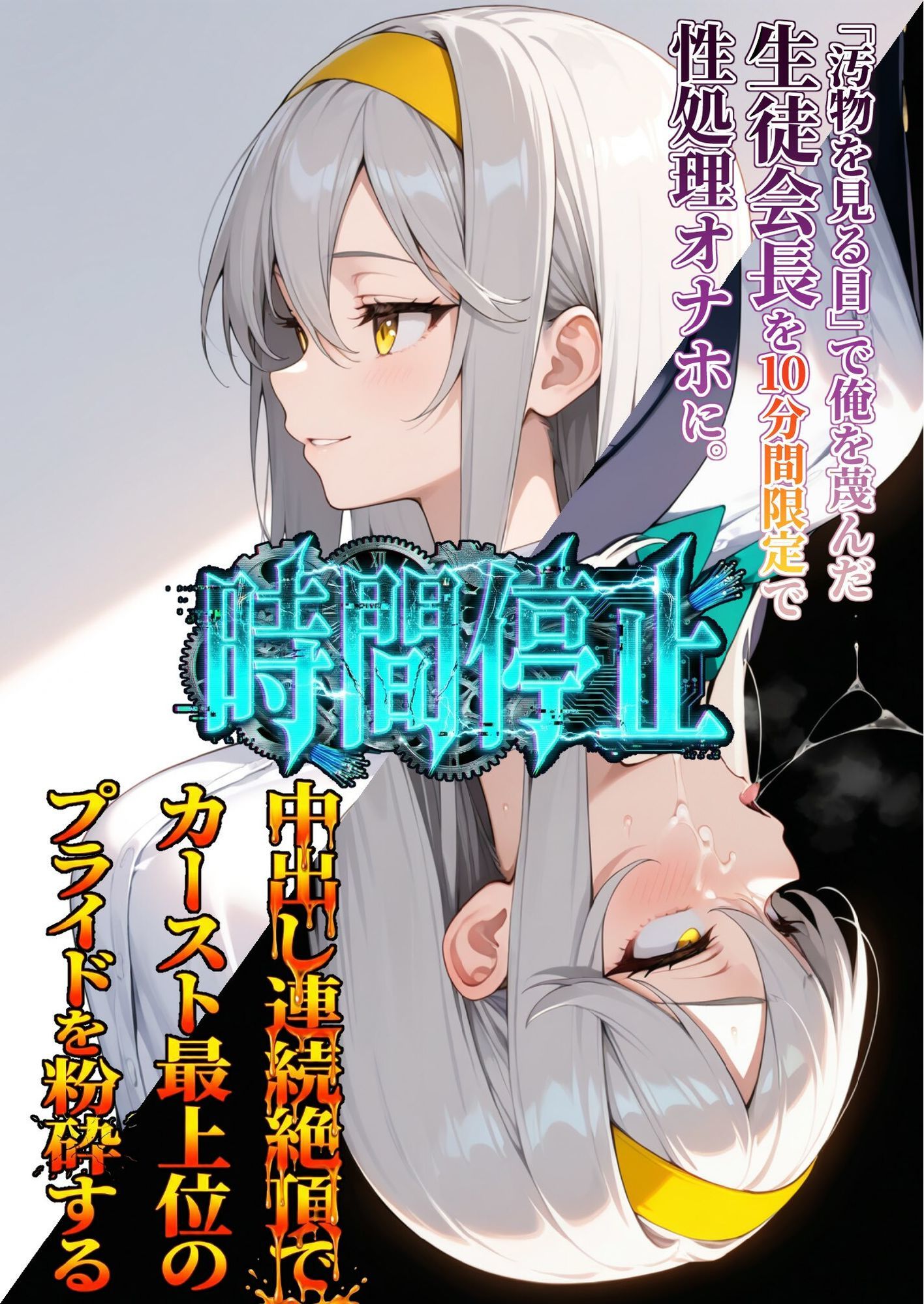 時間停止「汚物を見る目」で俺を蔑んだ生徒会長を10分間限定で性処理オナホに。 - サンプル画像 1