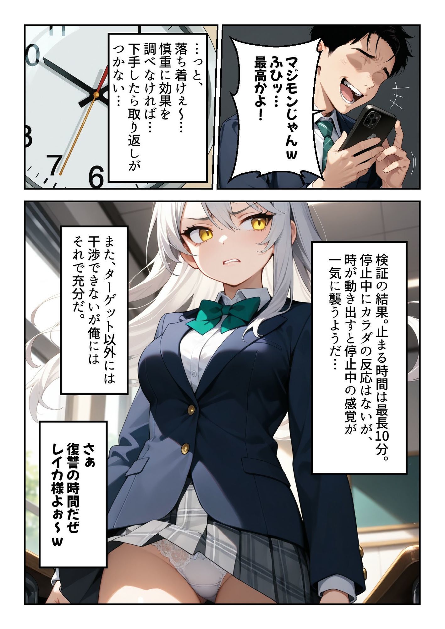 時間停止「汚物を見る目」で俺を蔑んだ生徒会長を10分間限定で性処理オナホに。 - サンプル画像 3