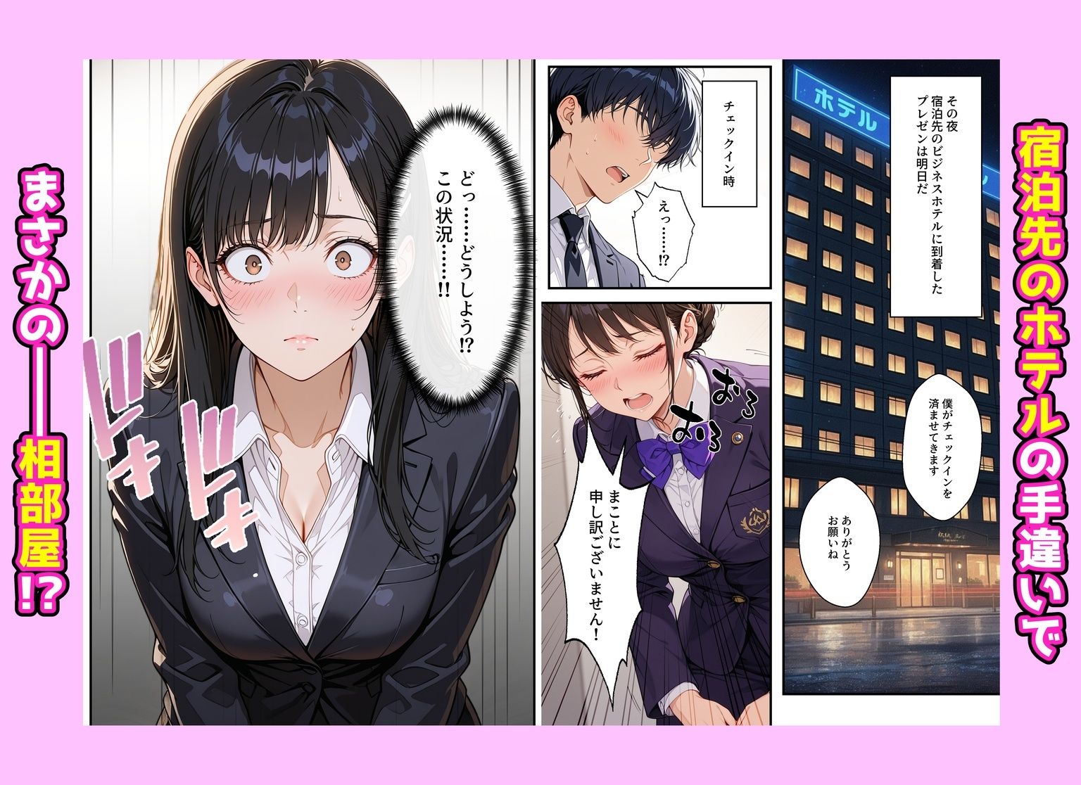 憧れの先輩との出張で相部屋になったので、エッチすることになった話 - サンプル画像 2