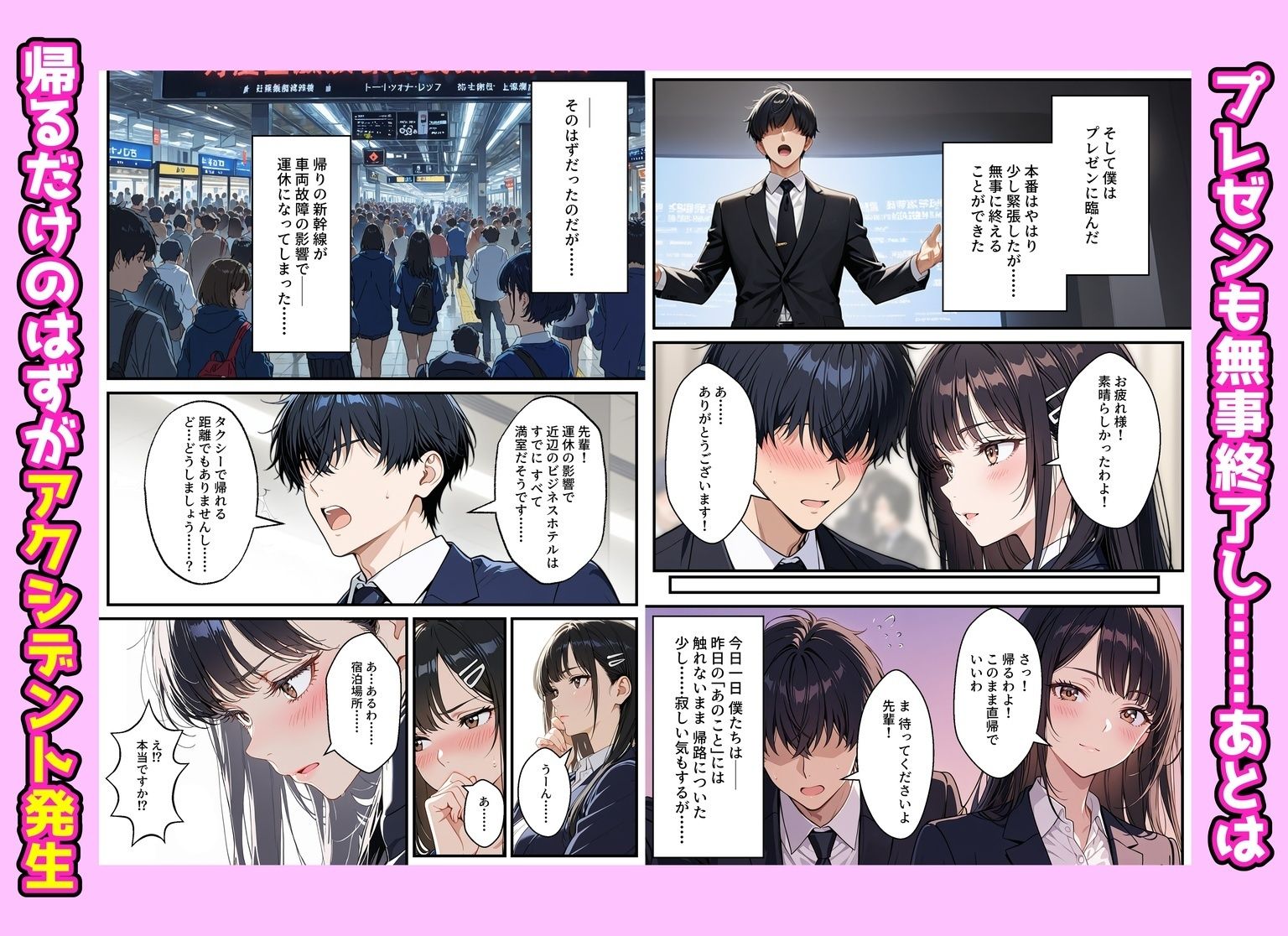 憧れの先輩との出張で相部屋になったので、エッチすることになった話 - サンプル画像 7