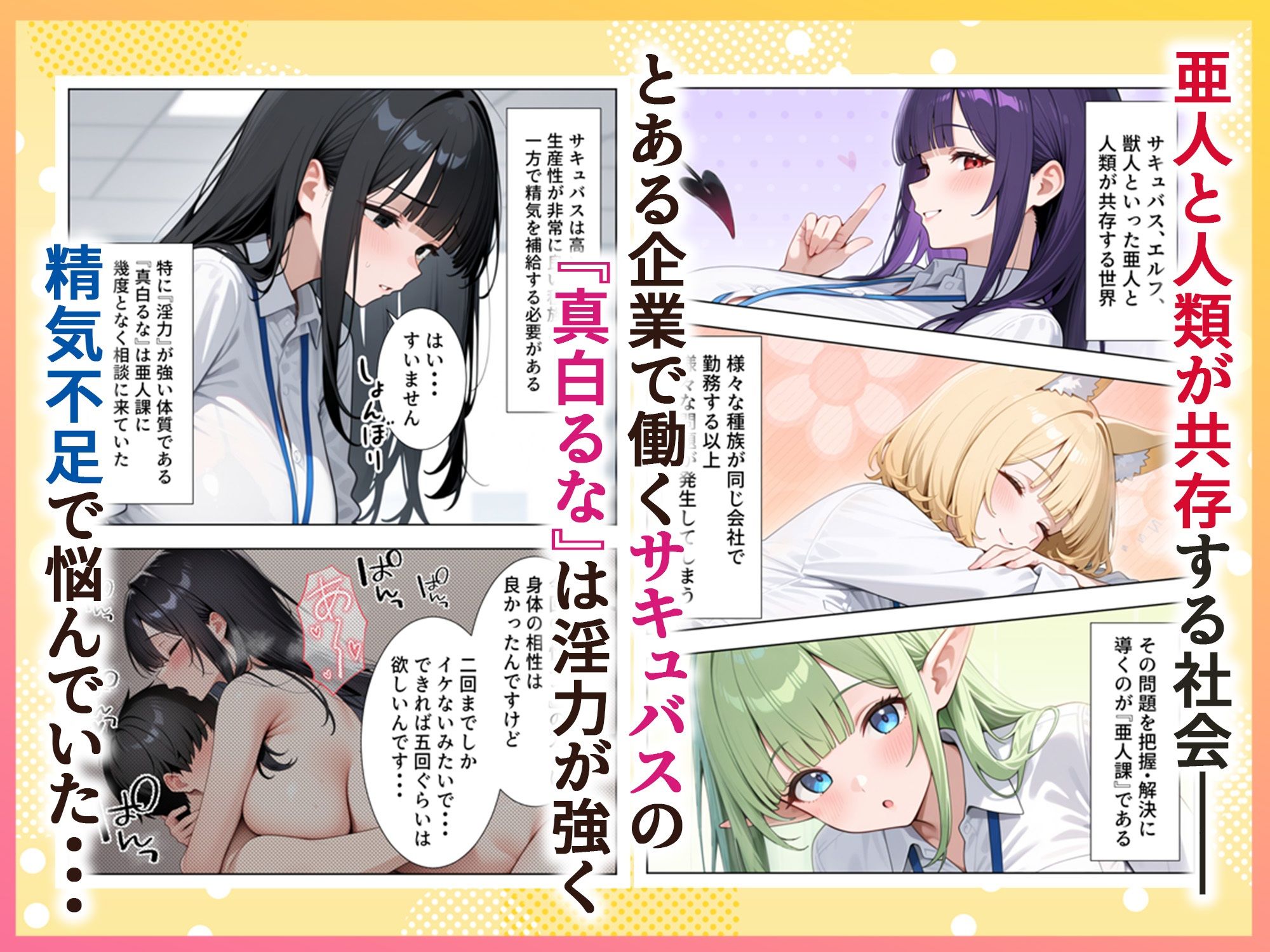 絶倫過ぎた俺が亜人OL美女達の性処理係に任命された話『サキュバス編』 - サンプル画像 1