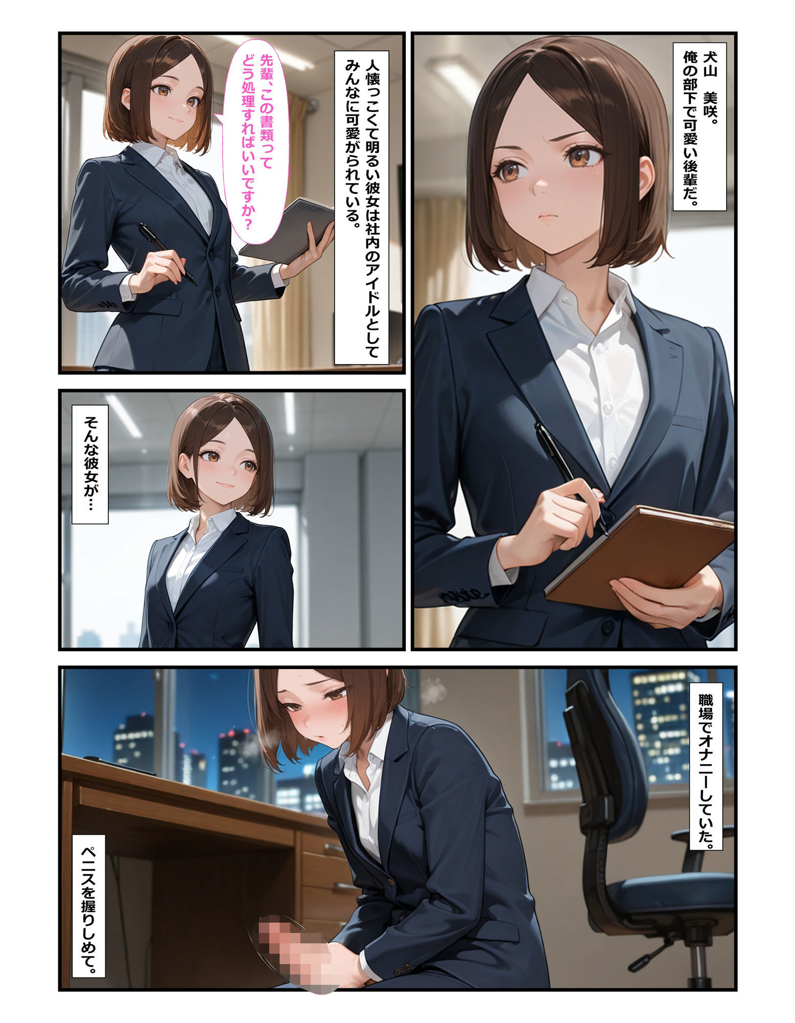 部下の犬山さん♀が職場でオナニー♂してた - サンプル画像 1