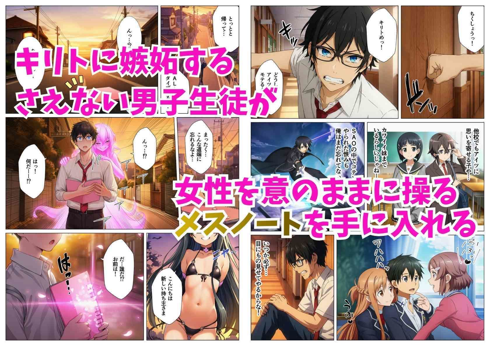 催淫メスノート！ヒロイン達の名前を書いたら言いなり発情（ソー◯アート・オンライン編） - サンプル画像 1