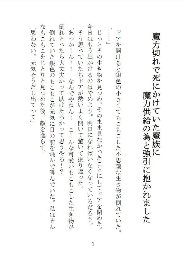 魔力切れで死にかけていた魔族に魔力供給の為と強引に抱かれました - サンプル画像 2