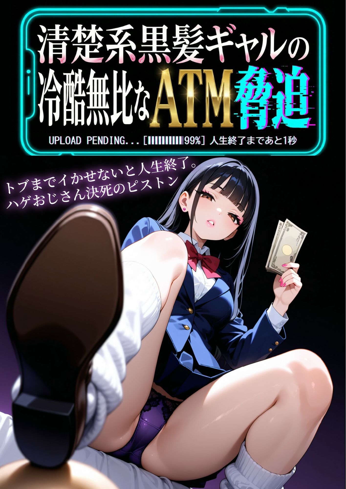 清楚系黒髪ギャルの冷酷無比なATM脅迫 - サンプル画像 1