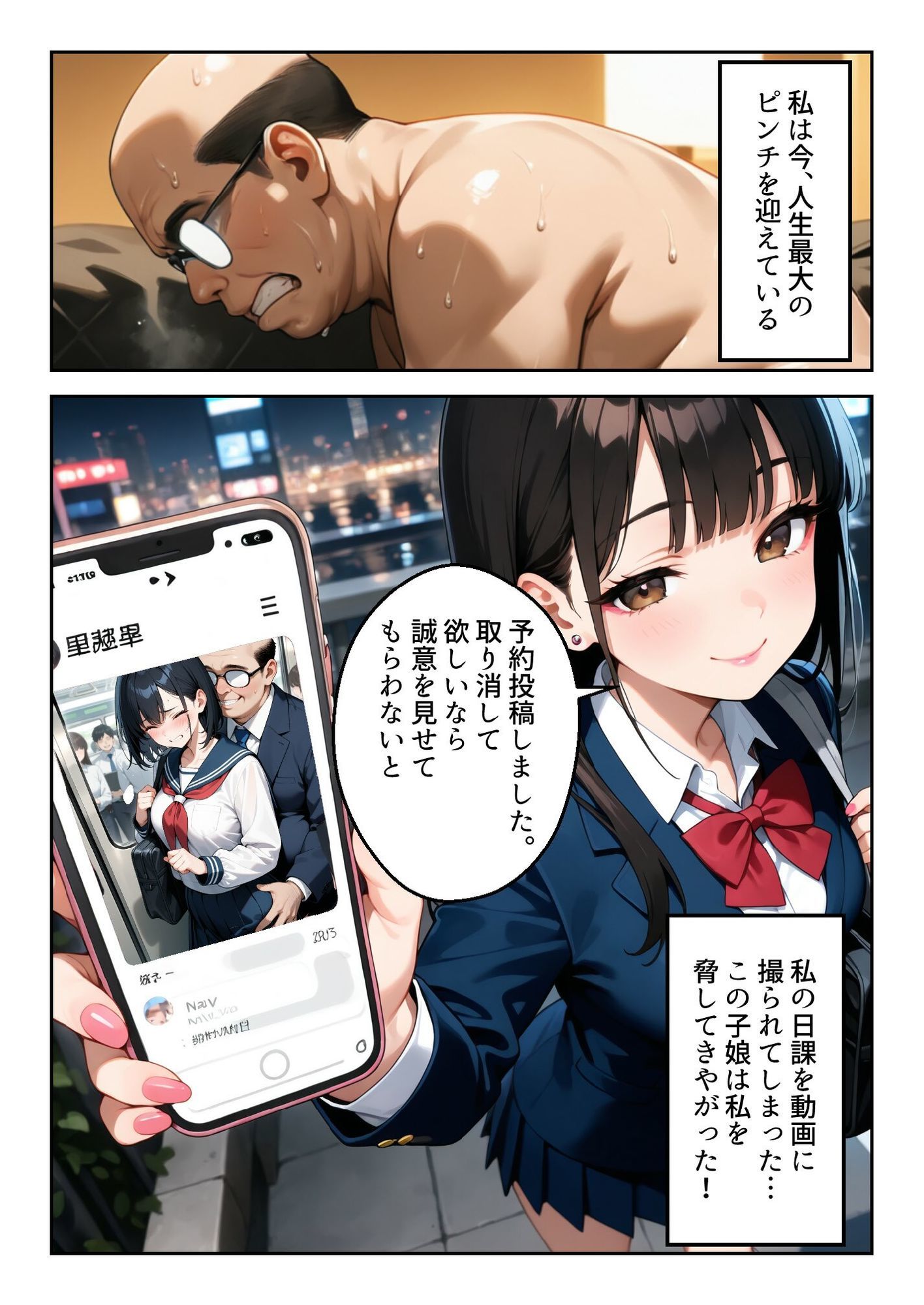 清楚系黒髪ギャルの冷酷無比なATM脅迫 - サンプル画像 2