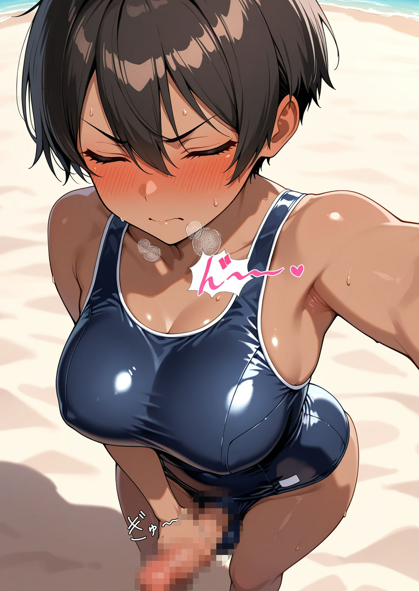 ふたなりギャルはオナりたい！ビーチ編 - サンプル画像 3