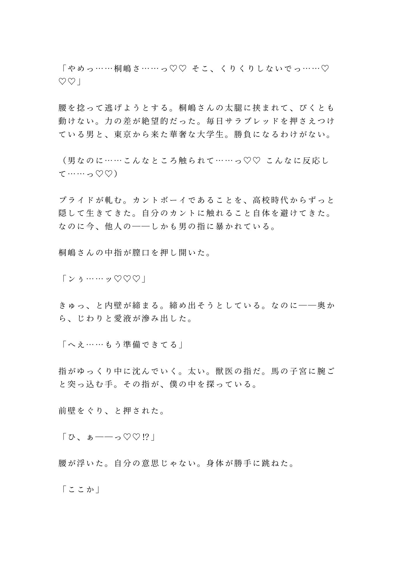 「馬より先に、お前の世話をしてやる」吹雪の北海道牧場で元獣医に干し草の上で朝まで6回種付けされたカントボーイ大学生 - サンプル画像 4