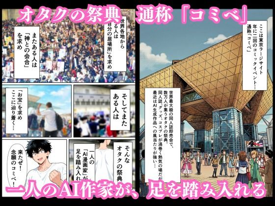 【AI生成】コミックイベント・逆転ハック！〜AI作家の俺が禁断の催●リモコンで巨乳コスプレイヤーに、アンチの目の前で発情中出し〜 - サンプル画像 1