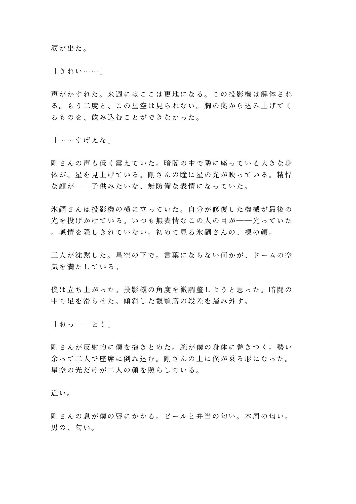 終末プラネタリウムで元ヤンの大工と無口な電気技師に星空の下で選ばせてもらえないカントボーイ - サンプル画像 4