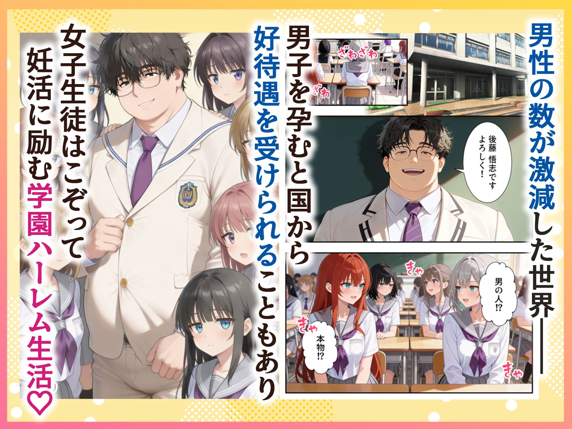 妊活ハーレム学園2 〜イケメンに全部奪われたけど転校したらまたデブス俺がチンポ王に！〜 - サンプル画像 1