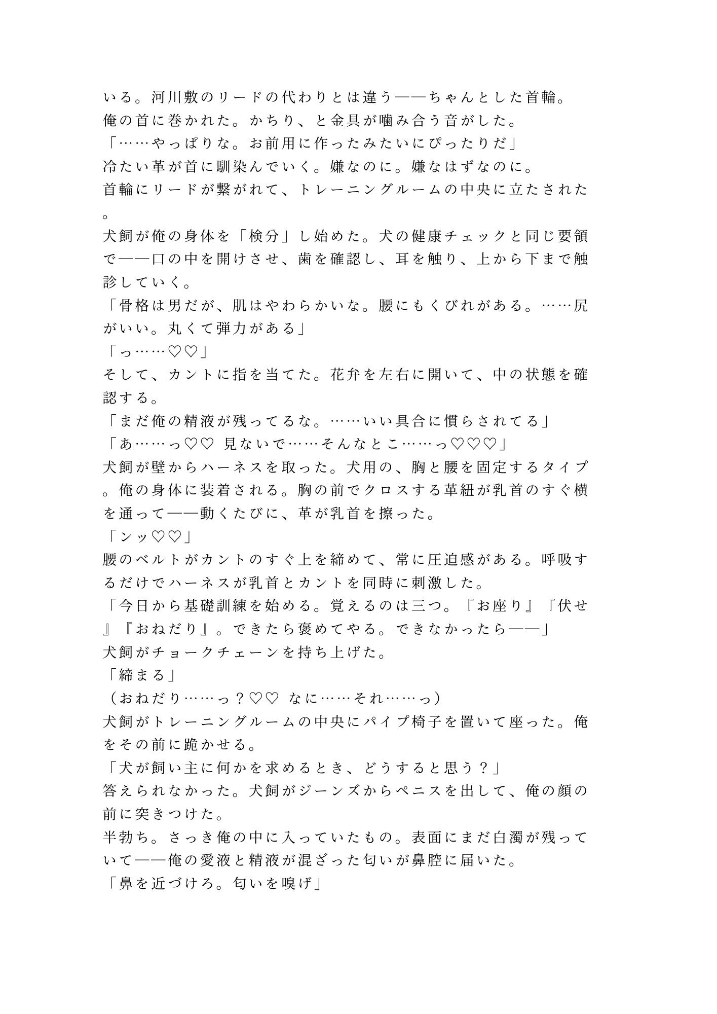 お座り――いい子だ  早朝の河川敷でドッグトレーナーに首輪を嵌められた散歩代行バイトのカントボーイが犬以下の躾で四回中出しされて雌犬に堕とされる話 - サンプル画像 8