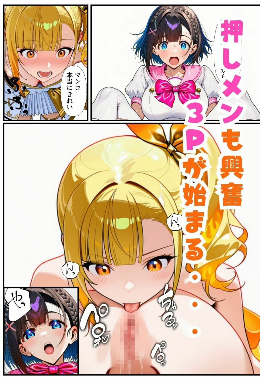 TSアイドルになったオレ！推しメンと3Pファンサで女体化メス堕ち - サンプル画像 9