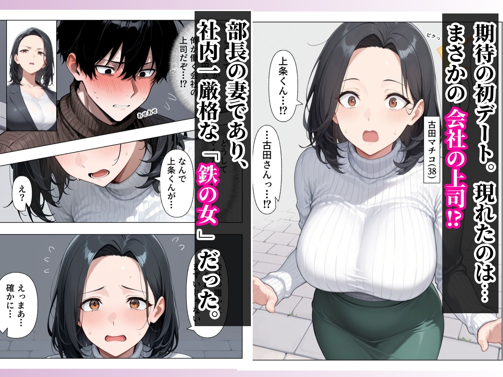 マチアプで出会った人妻は欲求不満な上司だった。デカチン精液まみれで寝とった（NTR）話 - サンプル画像 3