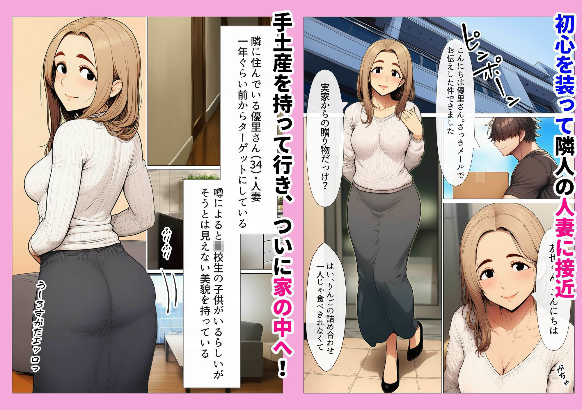 奥手のふりしてNTR成功！隣に住んでる美人主婦（34）は案外チョロかったw - サンプル画像 1