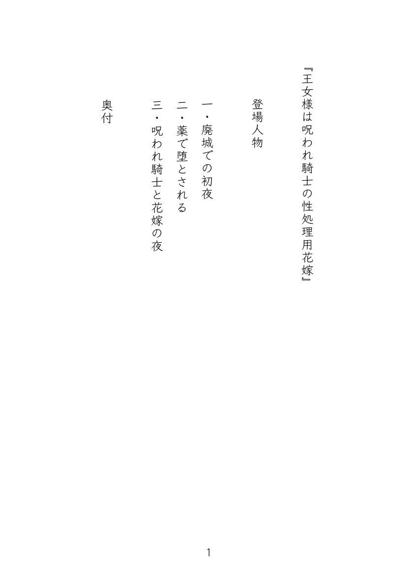 王女様は呪われ騎士の性処理用花嫁 - サンプル画像 2