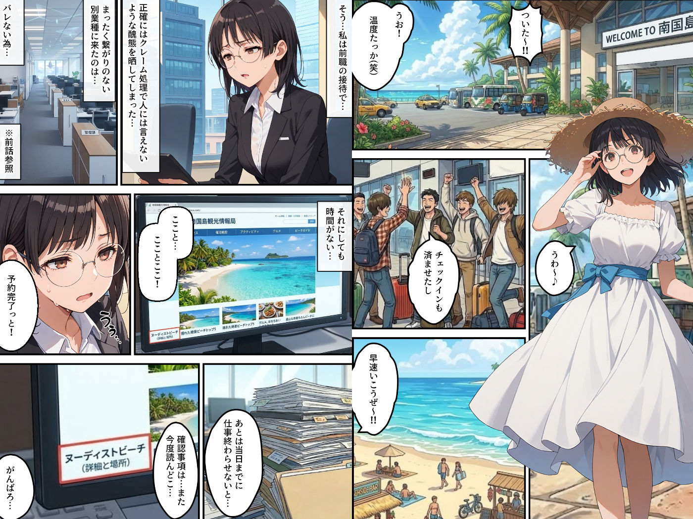 社員旅行でヌーディストビーチってバカなのか！？ー完璧新人ちゃんの失敗プラン！ - サンプル画像 1