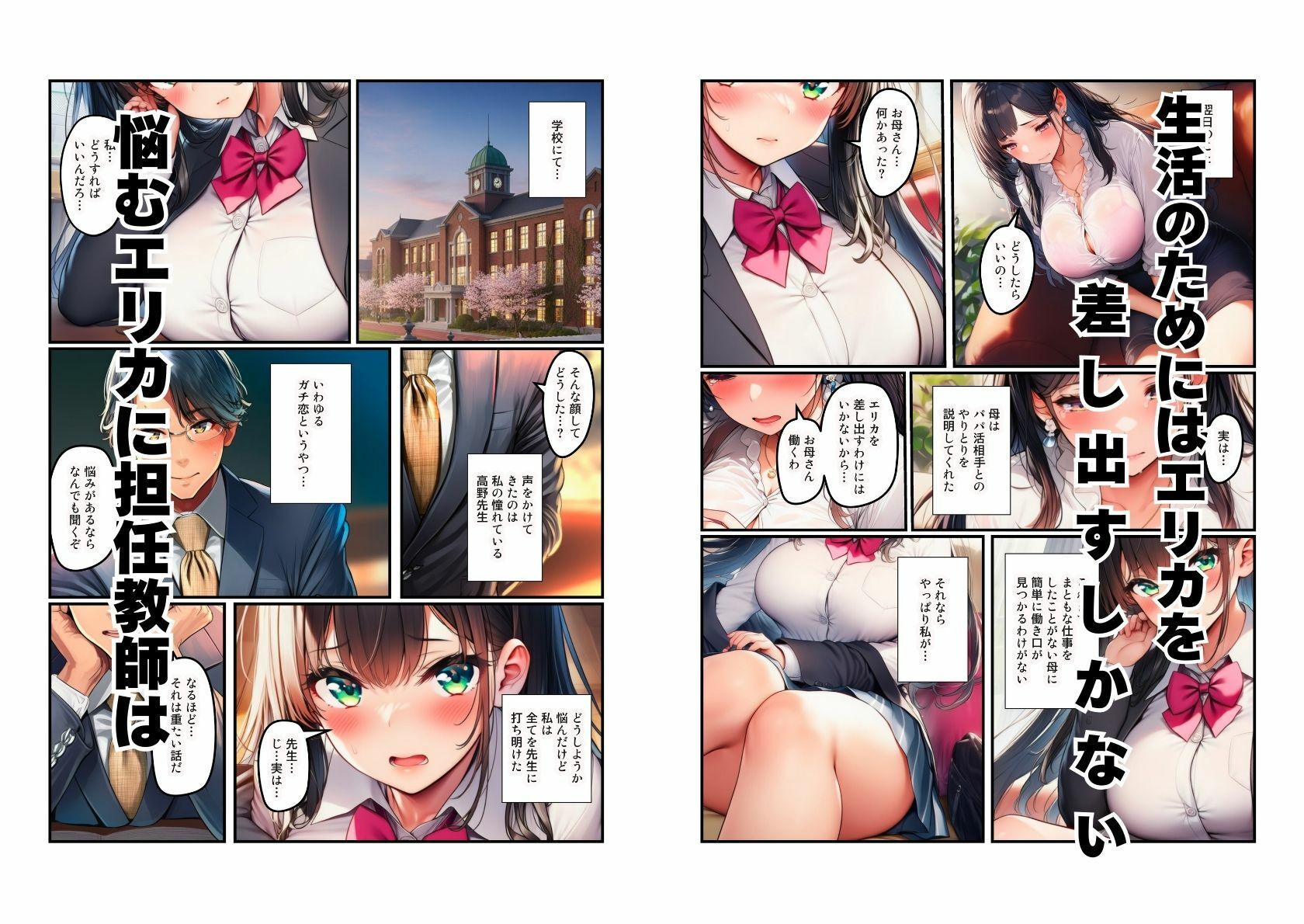 JKが母（熟女）の代理でパパ活したら担任教師がパパになった話 - サンプル画像 4