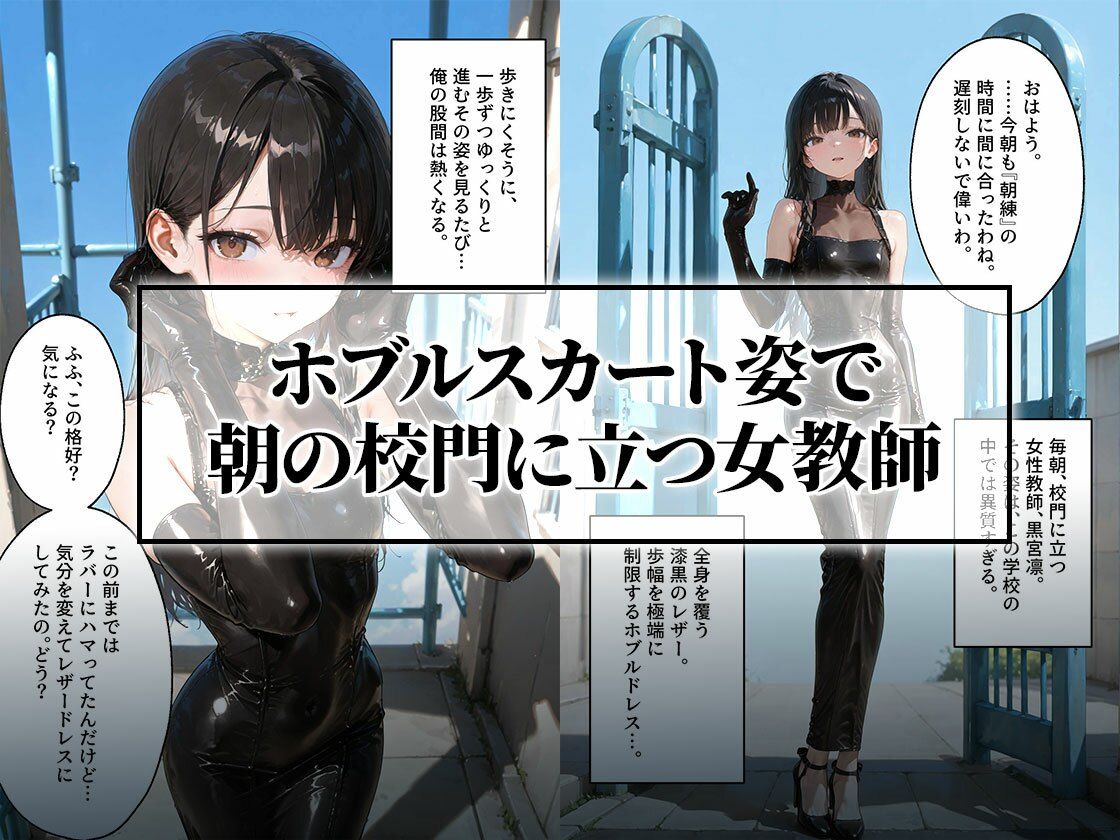 ホブルスカートの女教師と過ごすレザーフェチのための一日 - サンプル画像 1