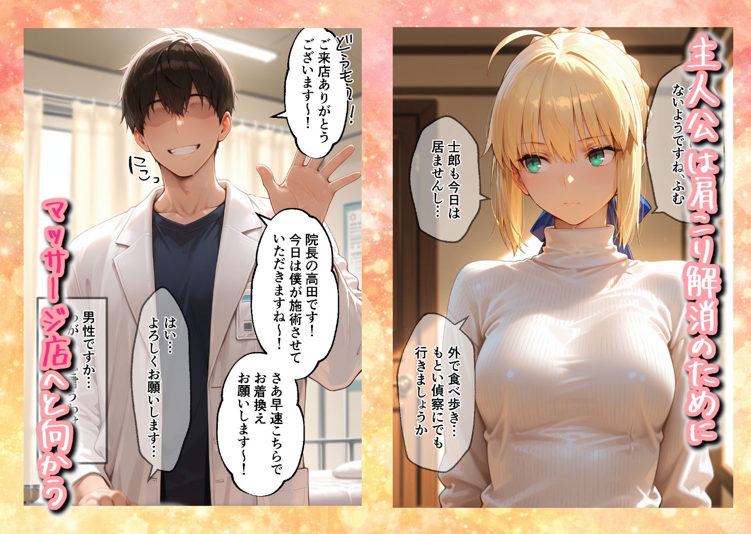 媚薬入りアロマで子宮にキス「先生、これってマッサージですか？」無謀にもイかされまくる話〜騎士王編〜 - サンプル画像 1