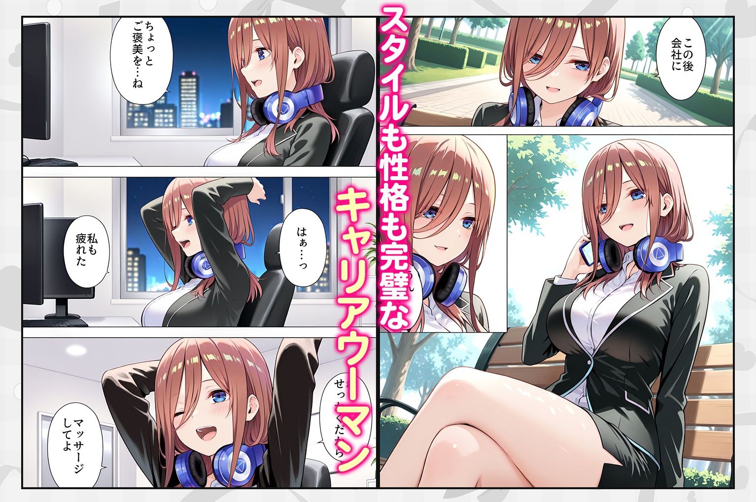 五等分の恋の上司〜誰もいないオフィスで禁断の行為をする中野三玖さん - サンプル画像 1