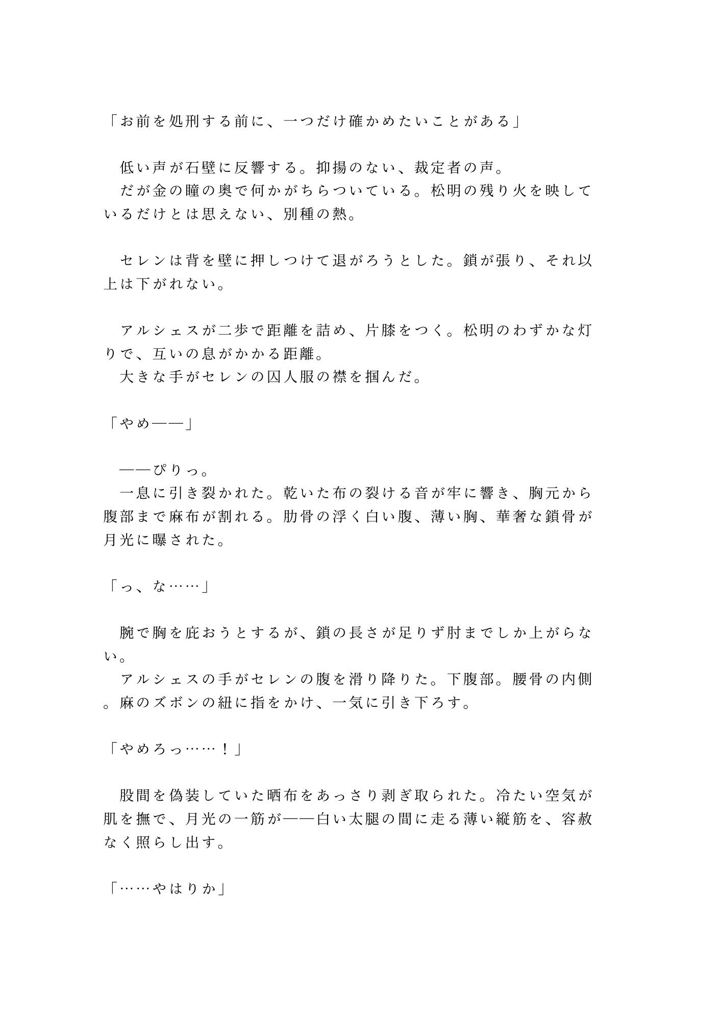 乙女ゲームの悪役騎士に転生したカントが攻略対象の王子に「お前を処刑する前に一つだけ確かめたいことがある」と牢の中で運命を変えられる話 - サンプル画像 3