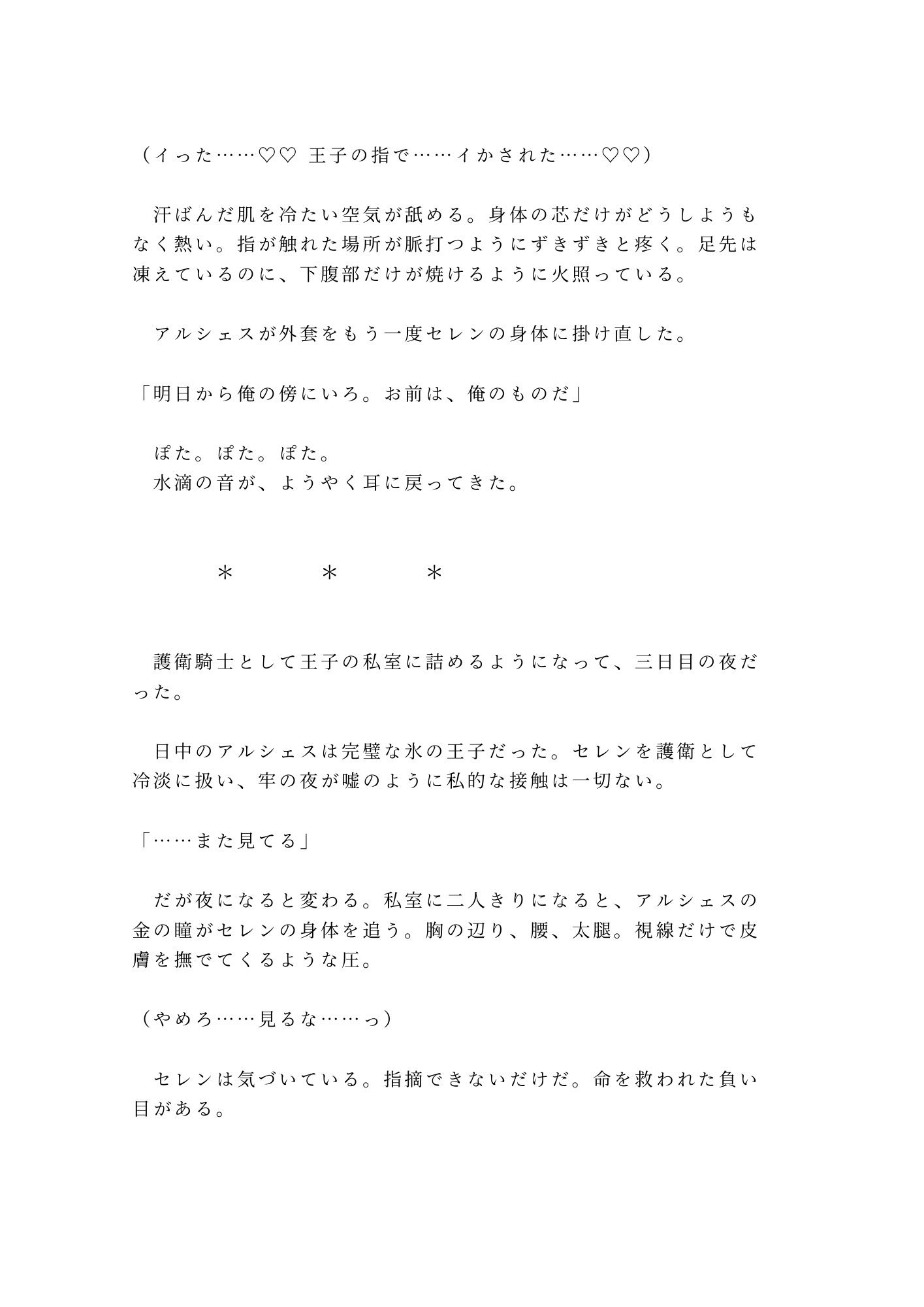乙女ゲームの悪役騎士に転生したカントが攻略対象の王子に「お前を処刑する前に一つだけ確かめたいことがある」と牢の中で運命を変えられる話 - サンプル画像 9