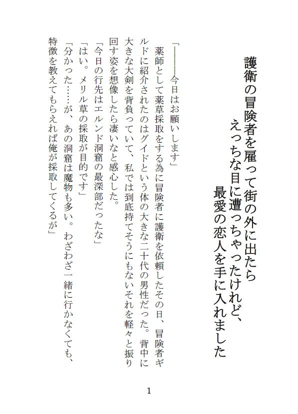 護衛の冒険者を雇って街の外に出たらえっちな目に遭っちゃったけれど、最愛の恋人を手に入れました - サンプル画像 2