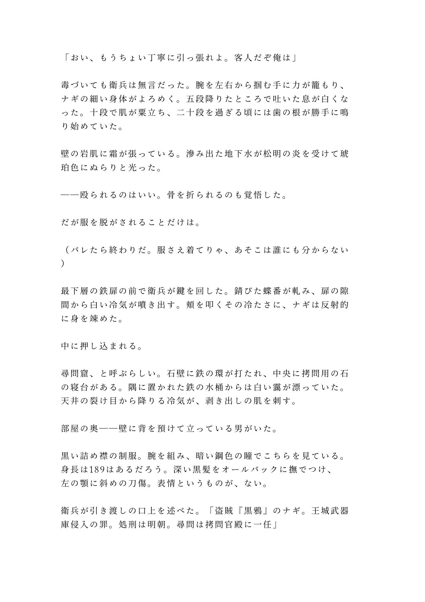 処刑台に送られるはずだったカントの盗賊が「面白い身体をしているな」と国王直属の拷問官に地下牢で尋問される話 - サンプル画像 2