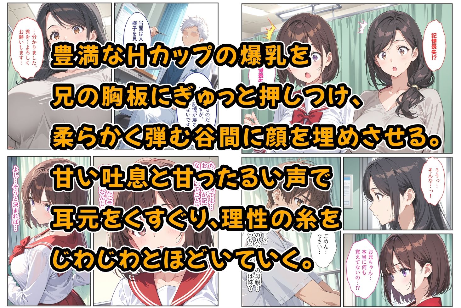 記憶喪失の兄を騙して中出しセックスをねだってくる爆乳妹〜たわわに実った妹おっぱいに欲情して我慢できない〜 - サンプル画像 4
