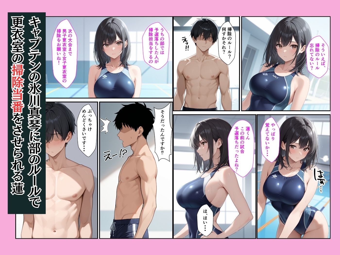 部員全員が狙っている水泳部キャプテンが更衣室でオナニーしてたのでそのまま生ハメセックスした話 - サンプル画像 2