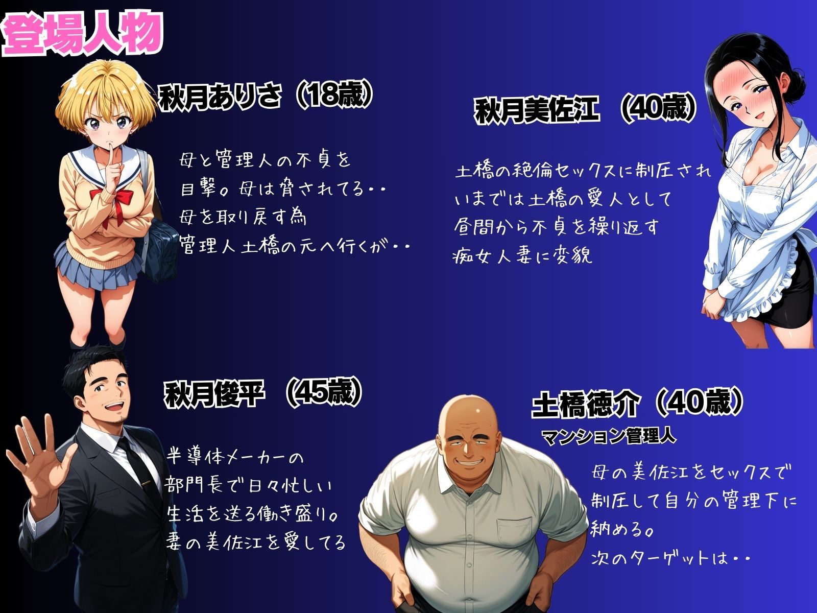 母娘娯楽2〜管理人の罠に堕ちた母娘〜  ありさ（娘）の章（後編） - サンプル画像 1