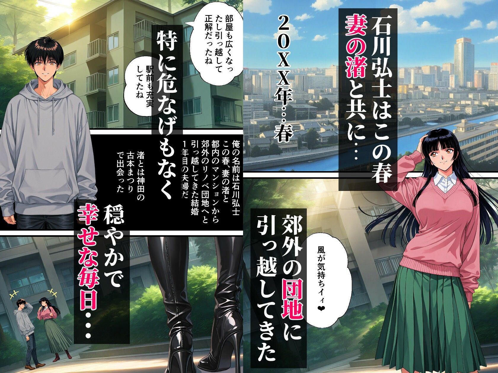 団地妻NTR〜清楚妻が早漏雑魚ちんこ（ダンナ）に欲求不満爆発？ NN（生中だし）オフ会しちゃった話〜 - サンプル画像 1