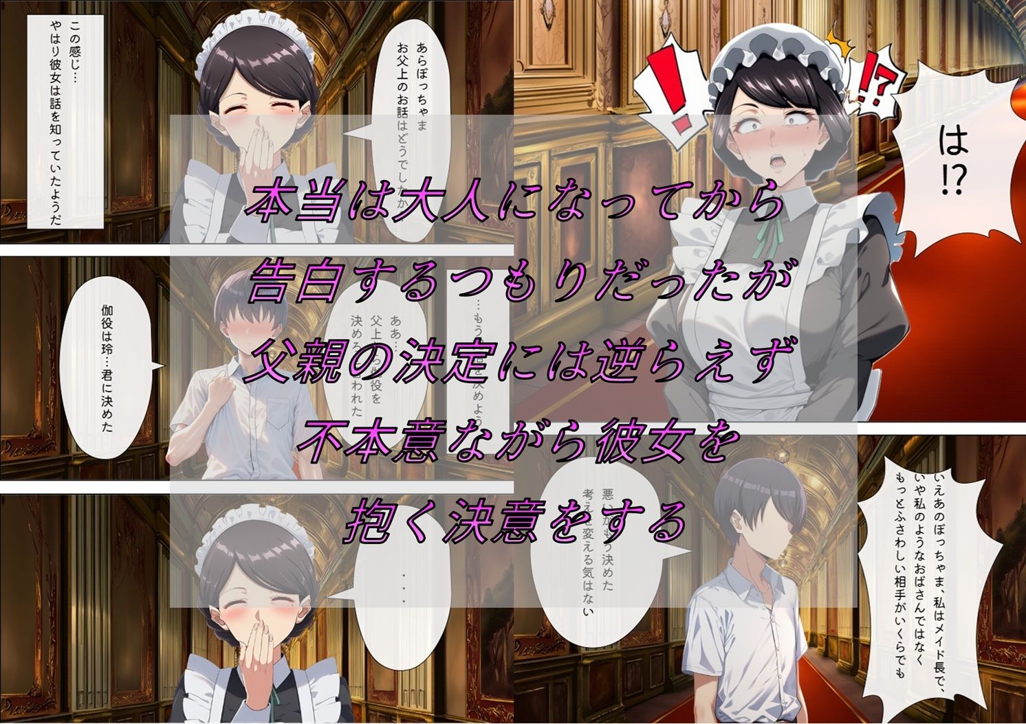 メイドで童貞卒業するよう言われたので昔から好きだった行き遅れ処女メイド長を寵愛して孕ませる話 - サンプル画像 2