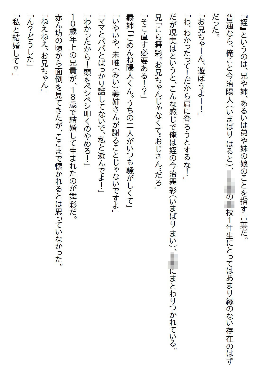 【えっちノベル】「結婚して」が口癖だった姪っ子。18歳になった時に血が繋がってないことを知ると、解らせるために襲ってきた - サンプル画像 1