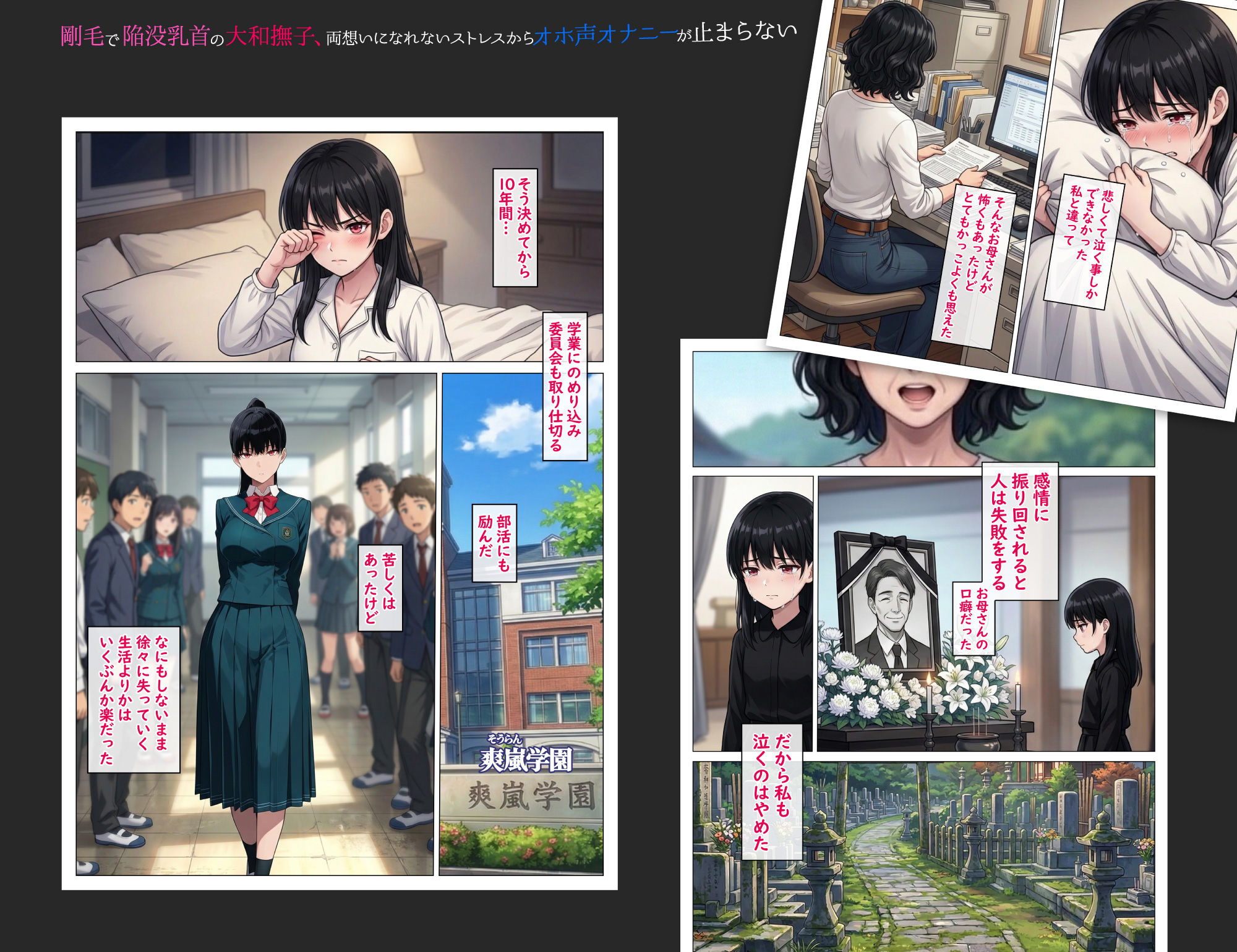 剛毛で陥没乳首の大和撫子、両想いになれないストレスからオホ声オナニーが止まらない - サンプル画像 1