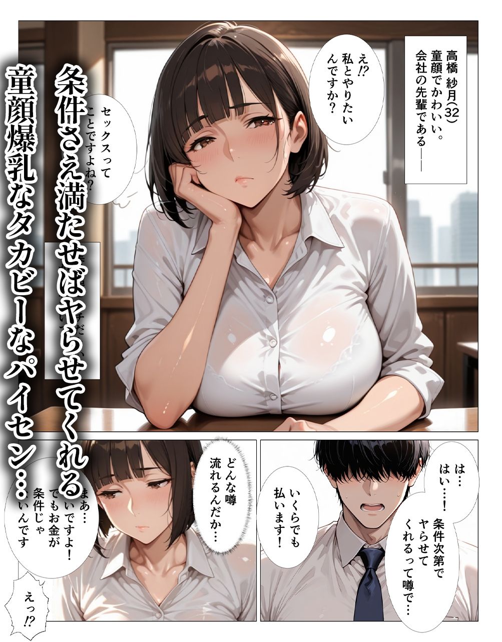 童顔爆乳のタカビーパイセンの手コキ我慢できたらご褒美セックスさせてあげる - サンプル画像 1